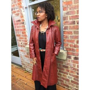 1970s Vintage Leather 3/4 Trench